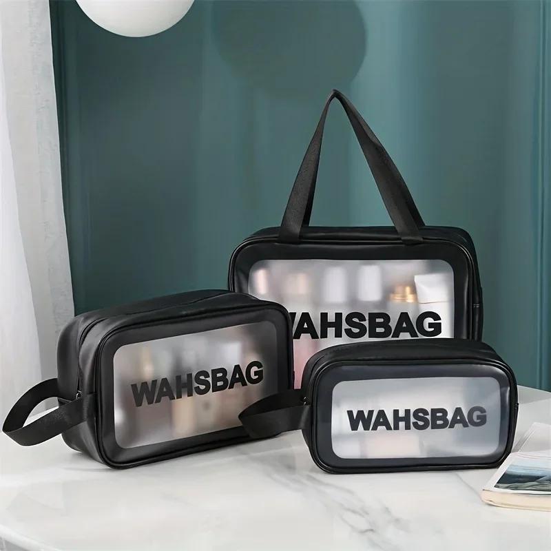 

3pcs Portable Travel Wash Bag Transparent Waterproof Makeup Storage Pouch Large Capacity Cosmetic Organizer Beauty Women Case