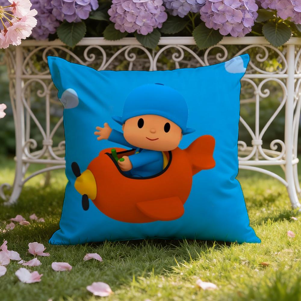 Kreskówkowa Urocza Poszewka na Poduszkę P-Pocoyo Pokrowiec na Poduszkę do Domu i Samochodu Podwójnego Zastosowania: Dwustronny dla najwyższego komfortu