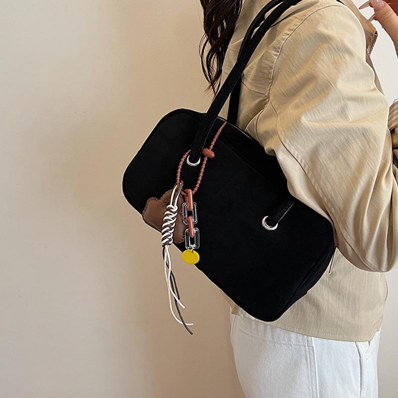 Retro Suede Square Bag Korean Style Brand, Design Pillow Bag New Niche Boston Bag Stylish Large-capacity Versatile Underarm Bags