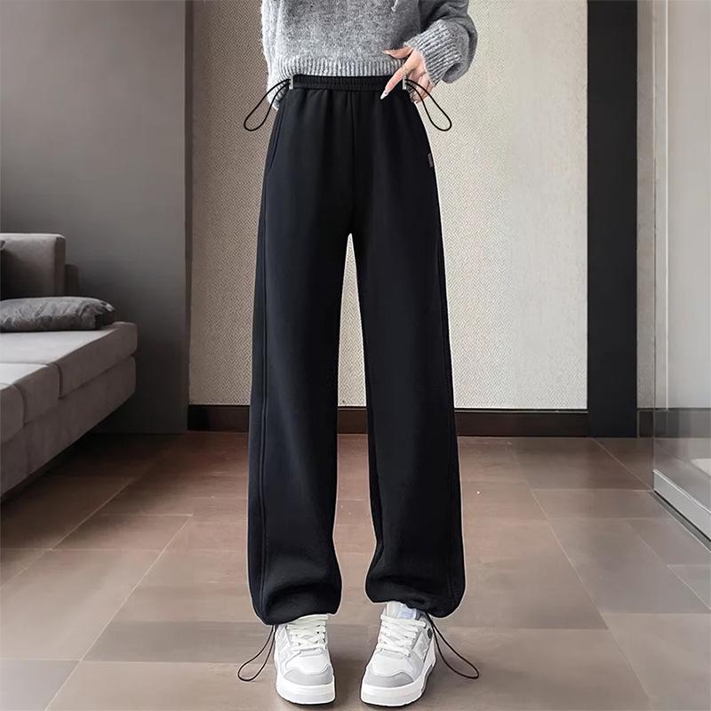 

Spring/Fall Maternity Straight-Leg Sports Pants - Non-Constricting Belly, Fashionable, Thick, Plus Size Leggings XL чёрный