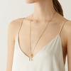 French Light Luxury Copper Plated 18K Real Gold Pull Adjustable Length Pearl Pendant Chain Minimalist Unique Necklace Women