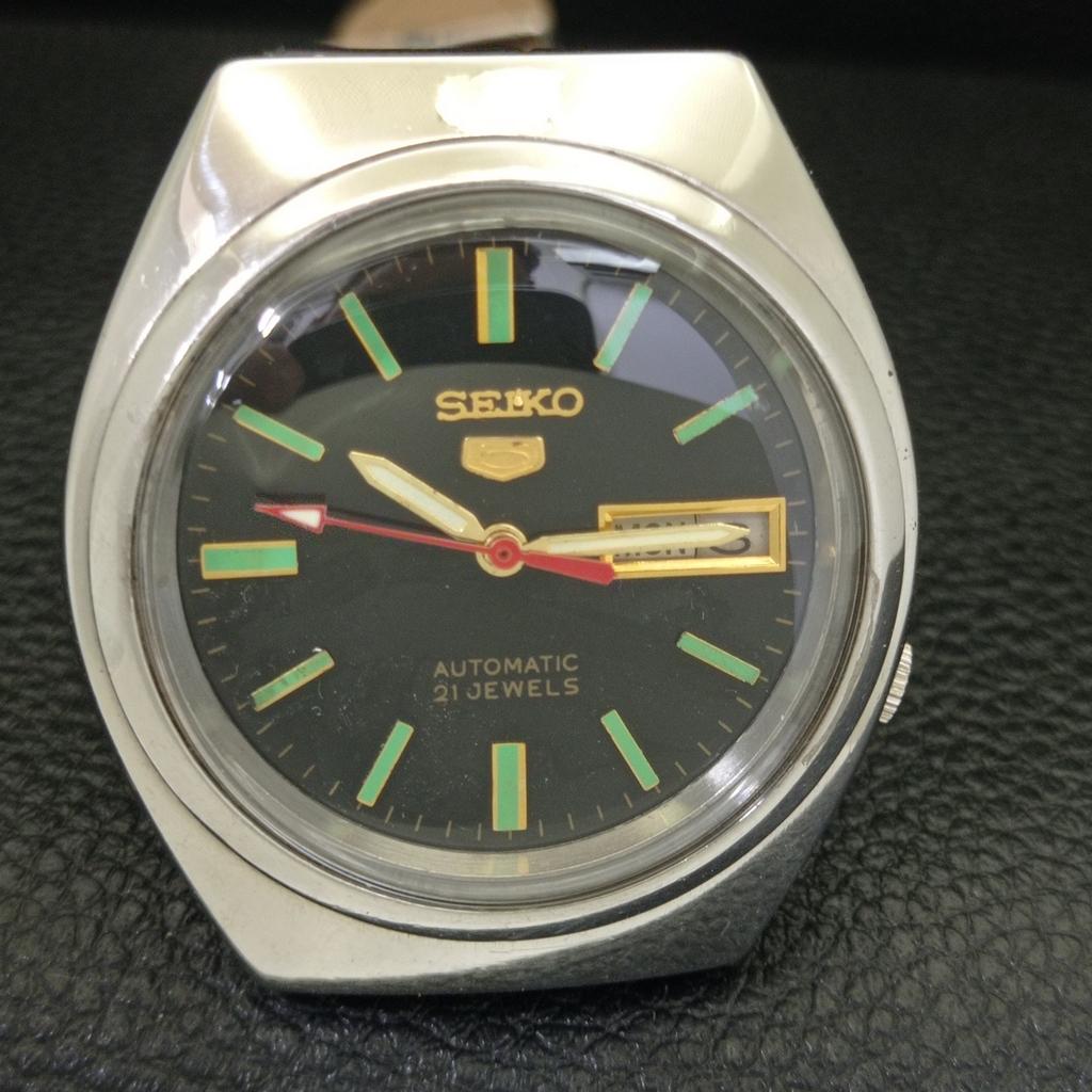 VINTAGE SEIKO 5 AUTOMATIC 7S26A JAPAN MENS BLACK COLOR DIAL WATCH A701915-5 R207-a701915