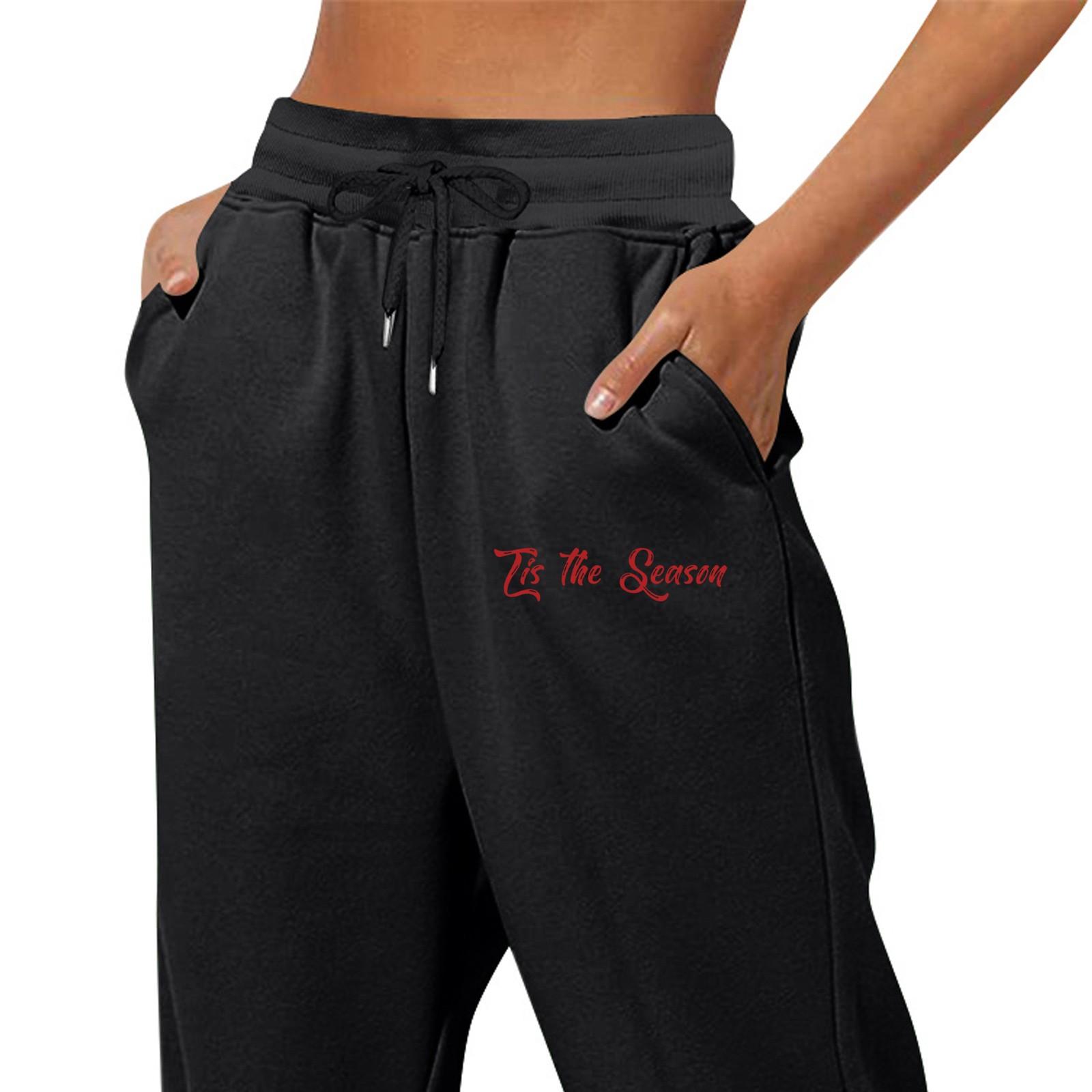 

Весенние и однотонные принтованные модные женские повседневные брюки с карманами и шнурком L чёрный