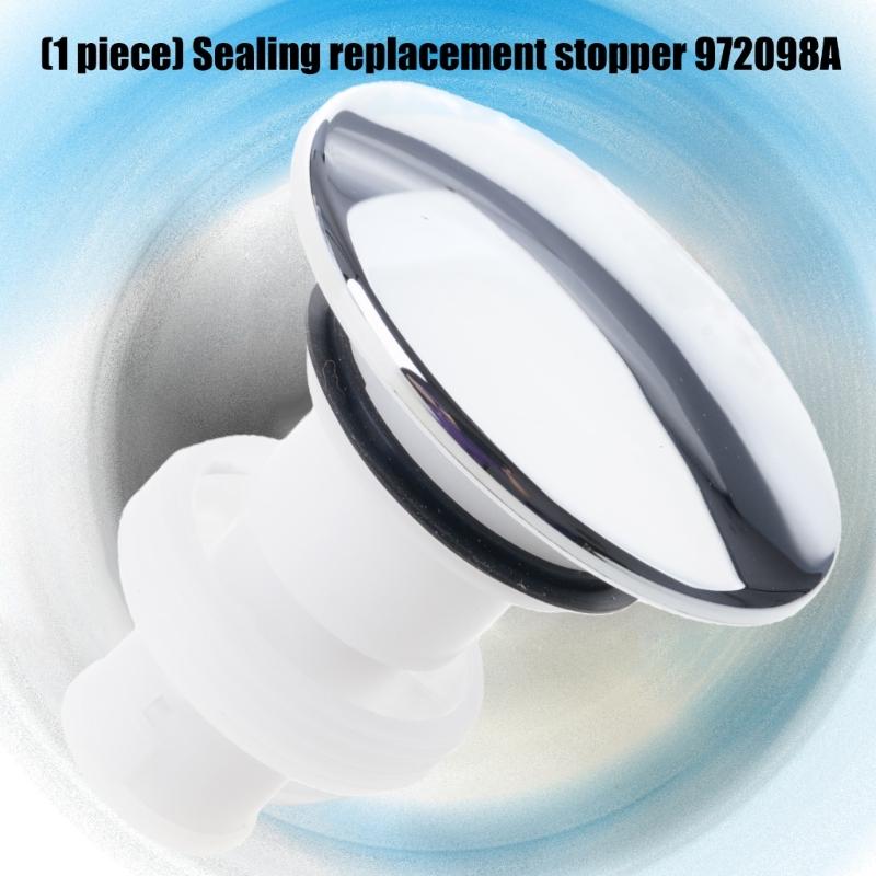 Plastic Popups Drain Stoppers 972098A Push Down Drain Stoppers for Secure Seal & Easy Installation In Bathrooms