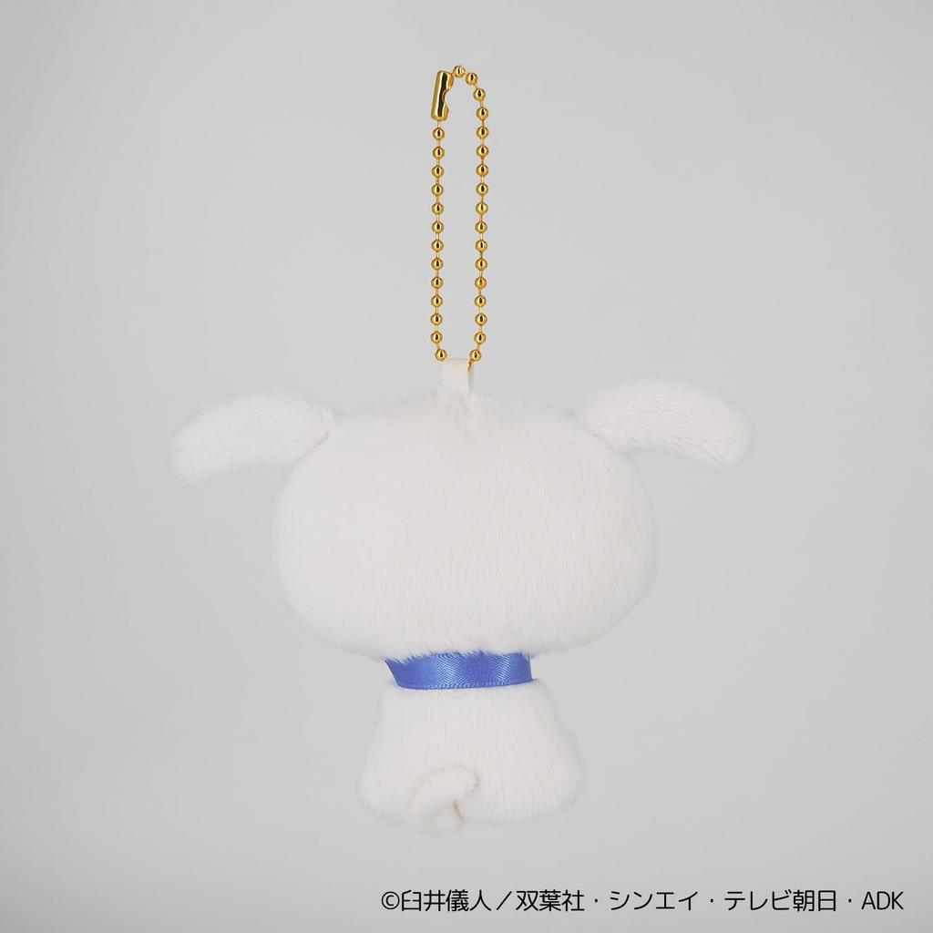 Sanei Boeki Crayon Shin-chan Flat Mascot Shiro Mascot W7×D3×H7.5cm Plush Toy