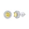 925 Sterling Silver 0 .5ct Round Cut Vvs1 Real Yellow Moissanite Diamonds Wedding Engagement Stud Earrings Fine Jewelry
