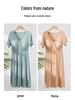 V-Neck Nursing Dress with Insertable Cups for Breastfeeding - Fashionable Postpartum Pajamas