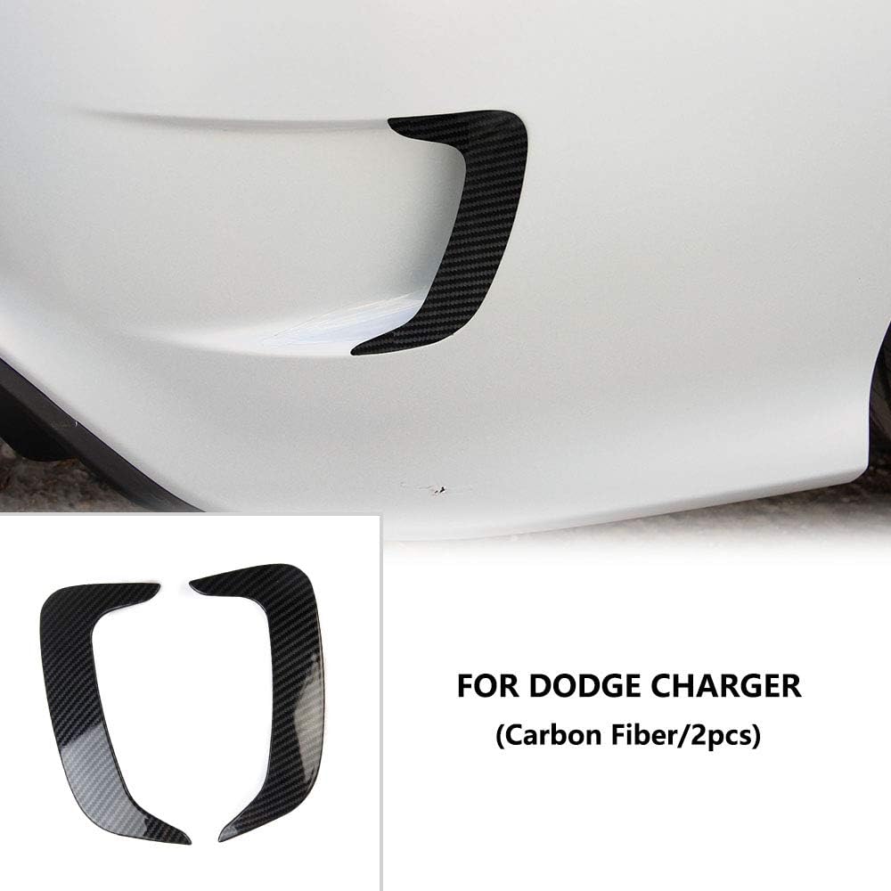 Crosselec Carbon Fiber Rear Bumper Side Fin Air Vent Outlet Flap For Dodge Charger 2015-2021