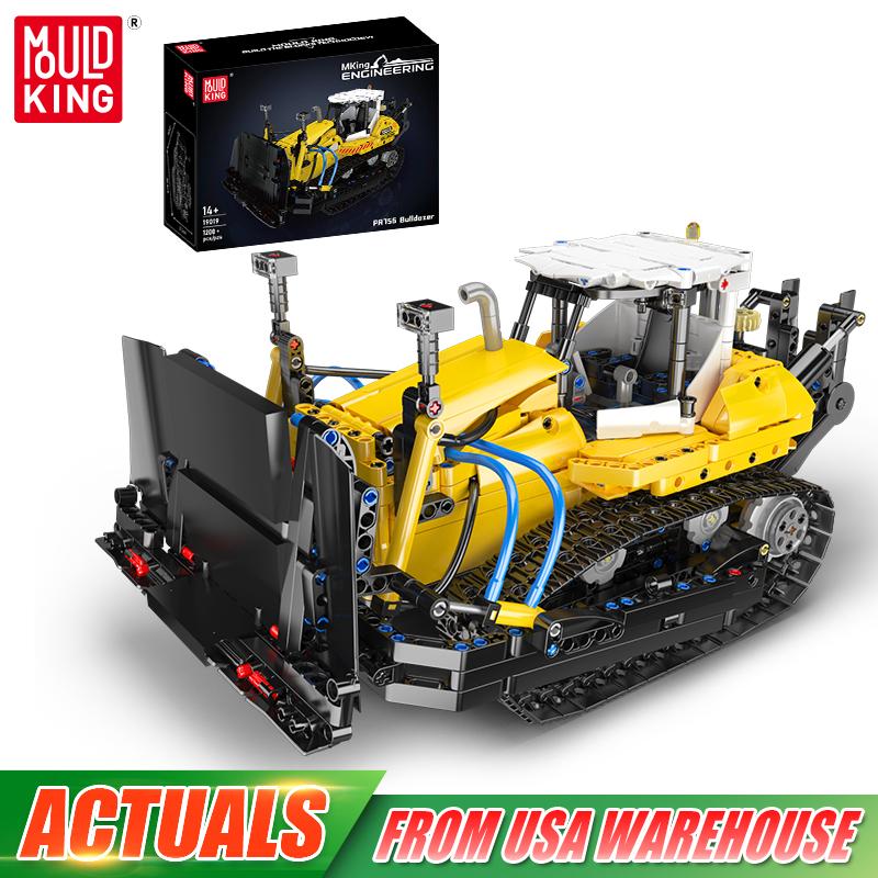 Mould King 19019 Technical Car Toys The MOC PR756 Bulldozer Building Block Enginerring Truck Brick Set Kids Christmas Gift