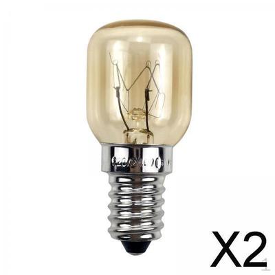 2x2Pcs E14 Base Oven Light Bulb 300°C Heat Resistant Warm White for , 25 W, 2 Pcs