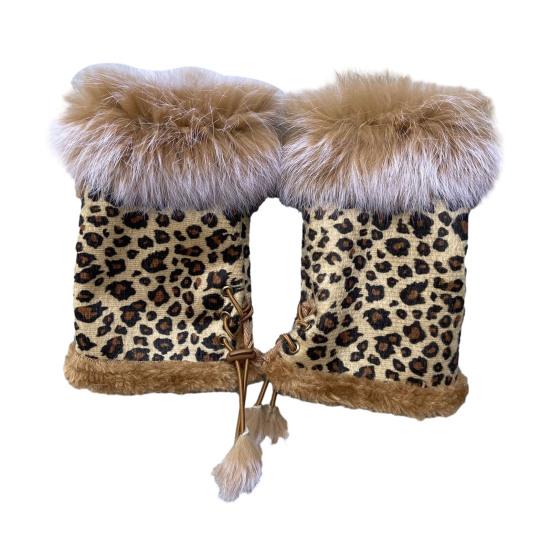 Women Fingerless Gloves Winter Suede Faux Fur Gloves Warm Fuzzy Half Finger Mittens for Women Girls Teens Writing Typing