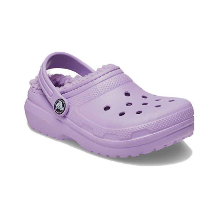Crocs Klasyczne z podszewką Codzienne Wygodne Ciepłe Klapki Dziecięce Klapki Dziecięce Fioletowe 207010-5PR