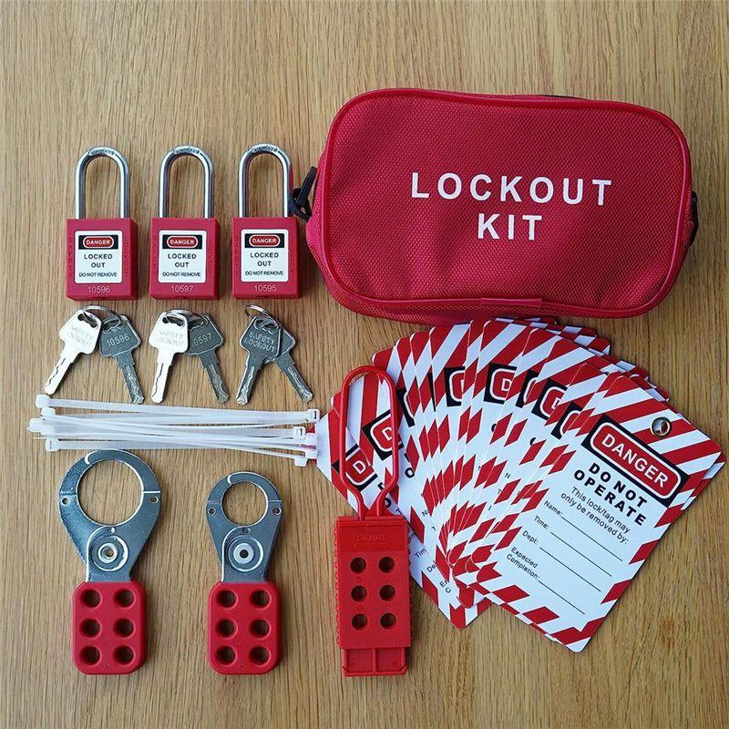 BHBL Lockout Tagout Kit -Lockout Tagout Tag, Nylon Tie, Nylon Storage Bag, RedSafety Padlock, Lockout Tagout Locks (Red Kit)