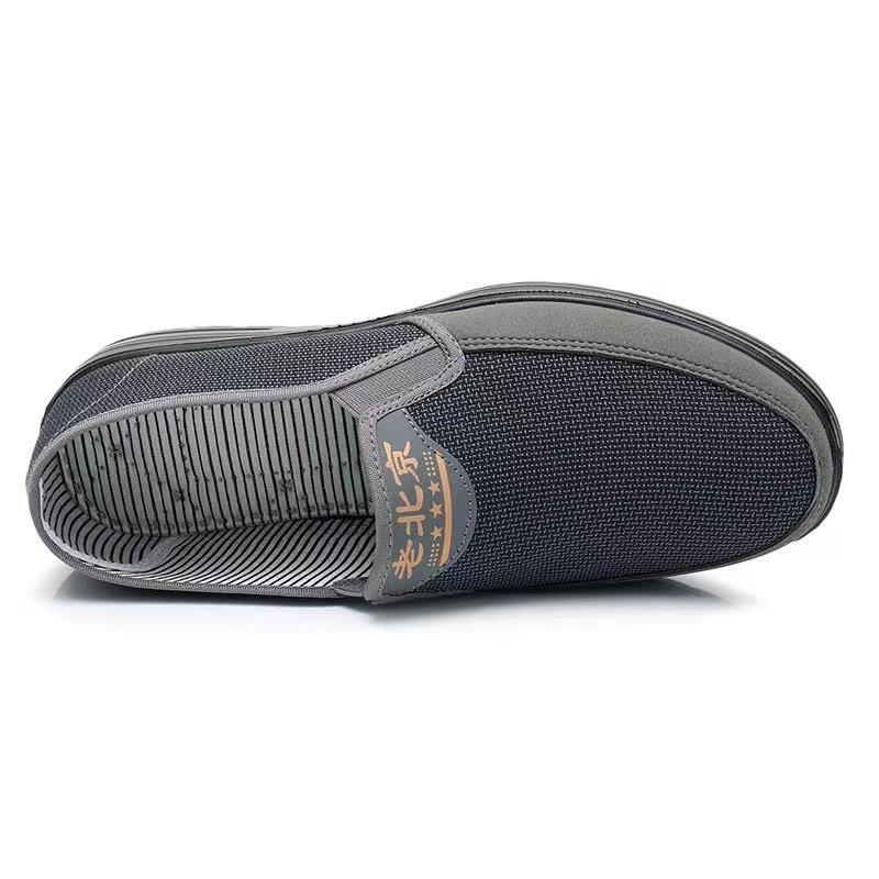 Old Beijing Cloth Shoes Men's Single Shoes with One Foot Flat Sole Middle-aged and Elderly Soft-soled Dad Shoes Breathable Dad Shoes Driving Shoes