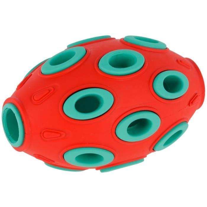 Jouet pour chien - kerbl - rugby toyfactic - turquoise/rouge - 12x7,5 cm - résistant