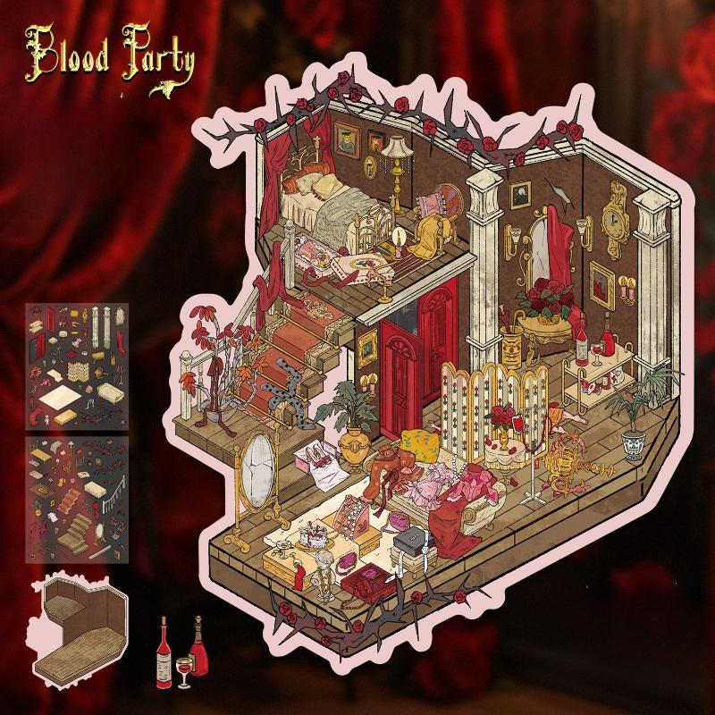 

3D Миниатюрные Мультяшные Ужасы Наклейки Винтажные Наслаиваемые 3D Сцены для Оформления Комнаты DIY Скрапбукинг Декор Журнала Журнальные Принадлежности