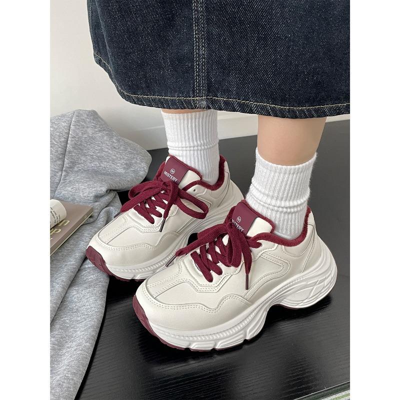 Winter New Retro Velvet Dad Shoes Women's Platform Sneakers 15911