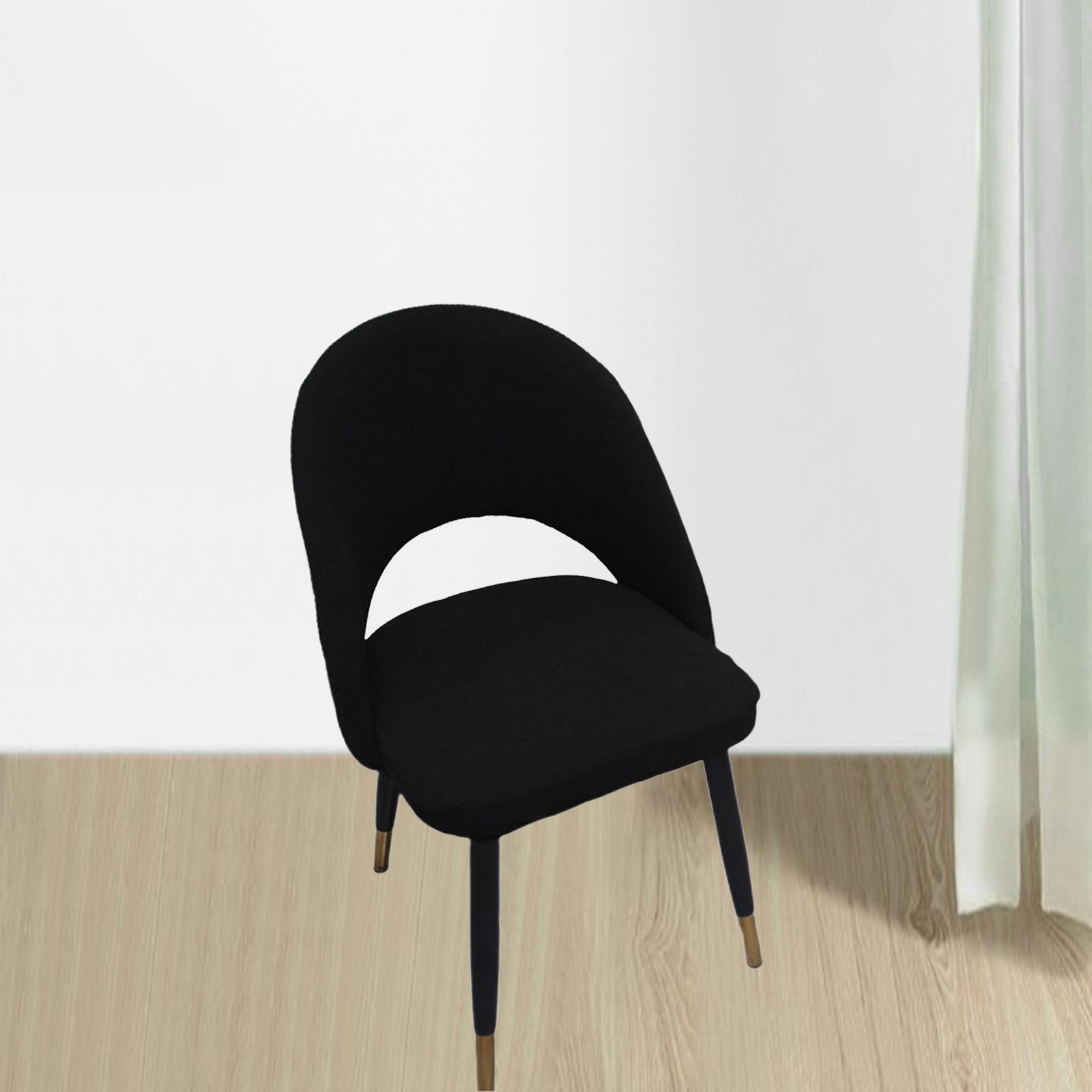 

Short Back Curved Chair Cover Stretch Removable Polyester Home Slipcover чорний