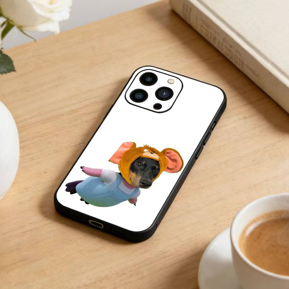 Goofy Dogs Big eyes Phone Case For iPhone 16,15,14,13,12,17,Pro Max,Plus Silicone Black Case
