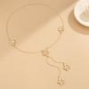 Salircon Retro Exquisite Y-shaped Flower Pendant Necklace for Women Bohemia Long Tassels Neck Accessories Jewelry Wedding Gifts