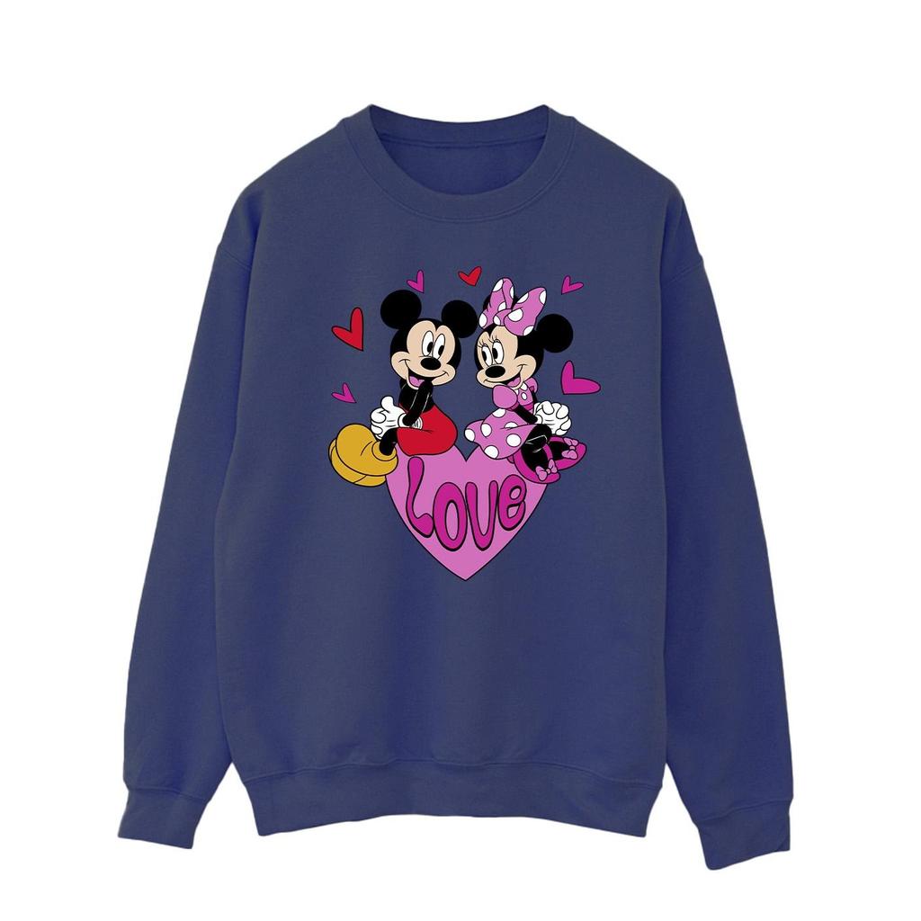 Disney Men's Love Mickey & Minnie Mouse Hearts Sweatshirt