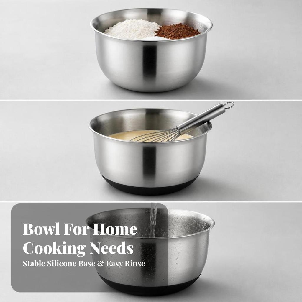 Stainless Steel Mixing Bowl Rust-Resistant Deep Safe for Bakers
