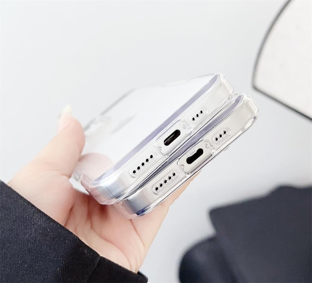 Shockproof Clear Case For iPhone 14 15 16 13 12 11 Pro Max Silicon For iPhone 15 14 Plus Back Transparent Protection Black Cover