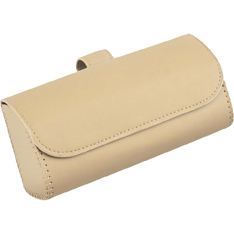 Suporte para Óculos de Sol para Para-sol de Carro, Caixa Organizadora de Couro para Óculos de Auto com Fecho Magnético Oculto, Clipe Suporte para Estojo de Óculos de Veículo, Carro