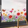 Vivid Flower Glass Sticker Self-Adhesive for Kitchen Fridge Bedroom Window Door Home Decoration Removable Wall Decal