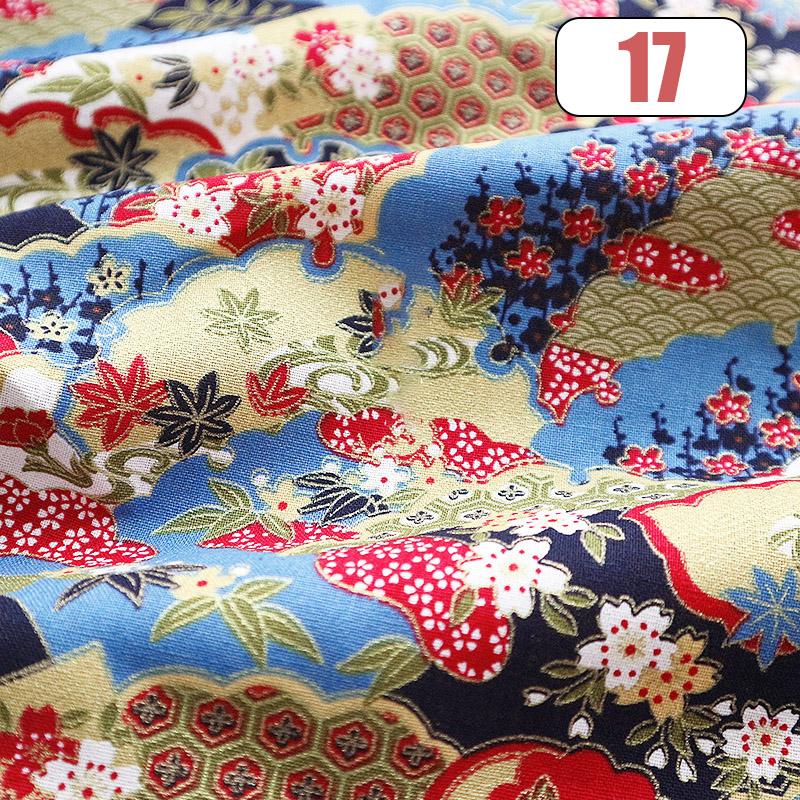 100x150cm Oriental Style Crane Prints Bronzing Fabric Japanese Sea Wave Koi Cotton Fabric For Sewing Quilting Patchwork DIY