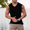 Summer Knitted Vertical Bar Fitness Sports Leisure Slim Fit Tank Top For Men Sleeveless Wide Shoulder Tank Top For Men