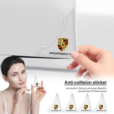 2Pcs Transparent Car Door Corner Cover Anti-Scratch Protection 3D Sticker For 911 918 928 944 968 Boxster Carrera-GT Cayenne Macan Panamera