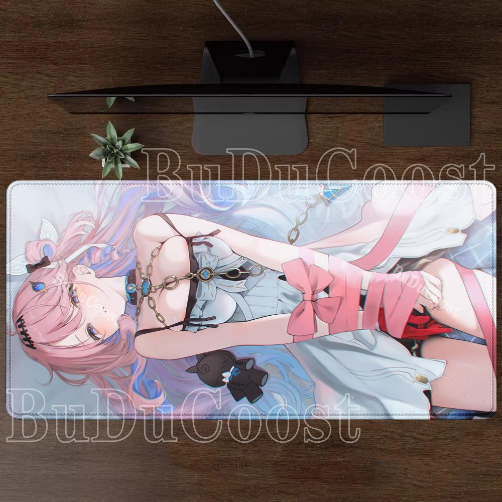 Denia Wuthering Waves Mousepad Kawaii Anime Girl Gaming Keyboard Mouse Pad Office Accessories HD Printing Overlock XXL Desk Mat