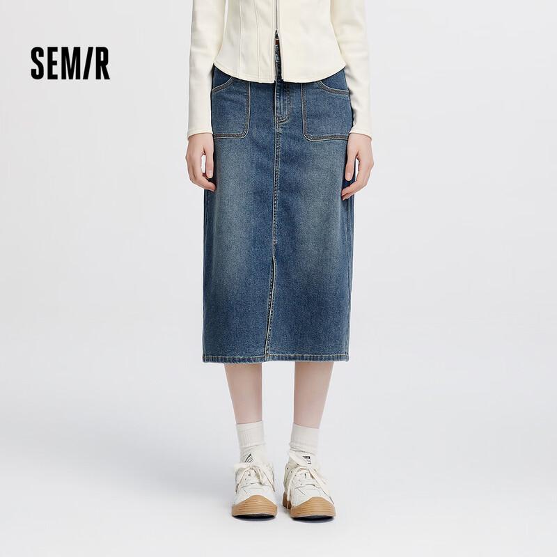 

Semir Women s Slit Straight Denim Skirt S
