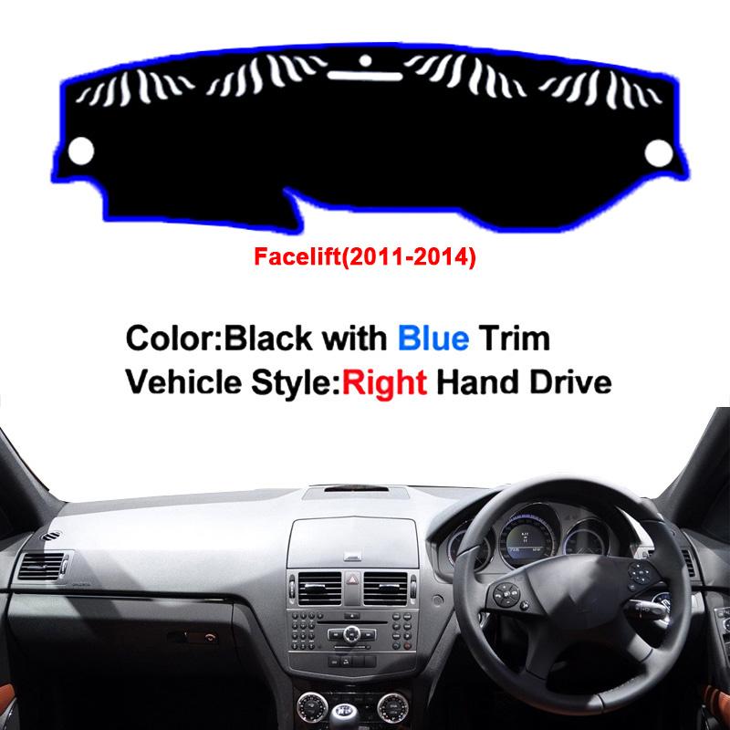 Car Dashboard Cover DashMat Carpet Cape For Mercedes-Benz C-Class W204 2008 - 2014 LHD RHD C-Klasse C180 C200 C220 C250 C300
