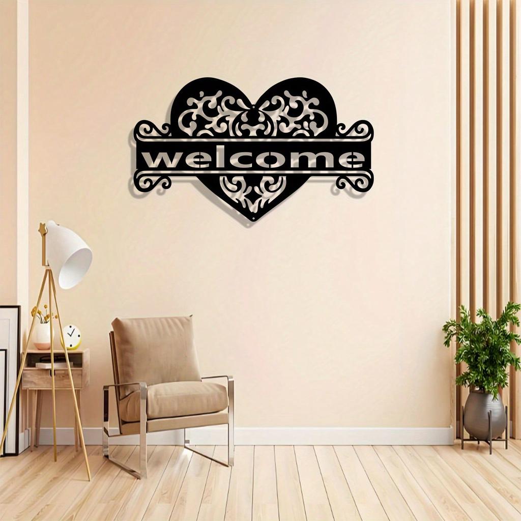 Vintage Metal Heart Wall Art Sculpture Romantic Bedroom Decor Valentine Gift