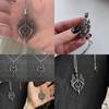 Vintage Punk Castle Pendant Necklace Alloy Drop Shape With Link Chain For Festival Gift