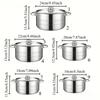 10-piece Stainless Steel Cookware Set, Suitable for Induction Cooktops, Ideal for Outdoor, Dormitory, Camping Use