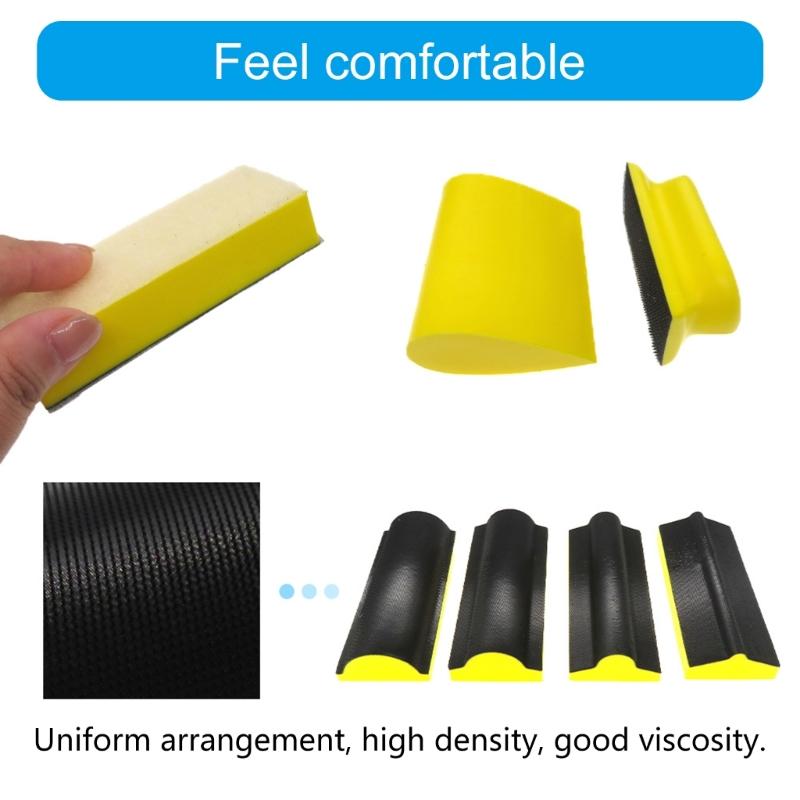 Hand Sanding Block Set Hook and Looping Interchangeable Assorted Shapes Handheld Sanding Pad for Woodworking