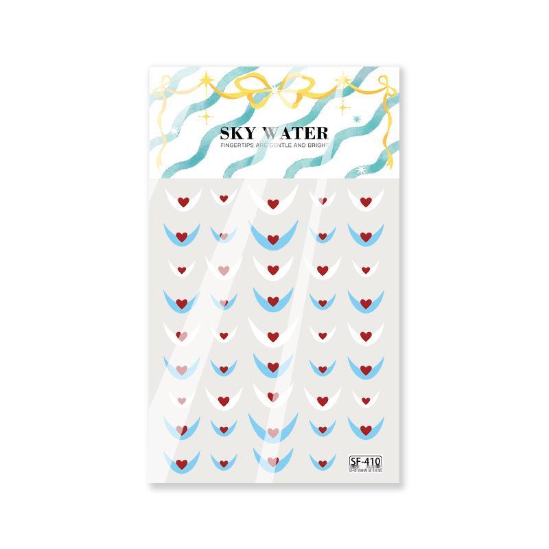 Dreamy French Heart Edge 3D Nail Art Stickers