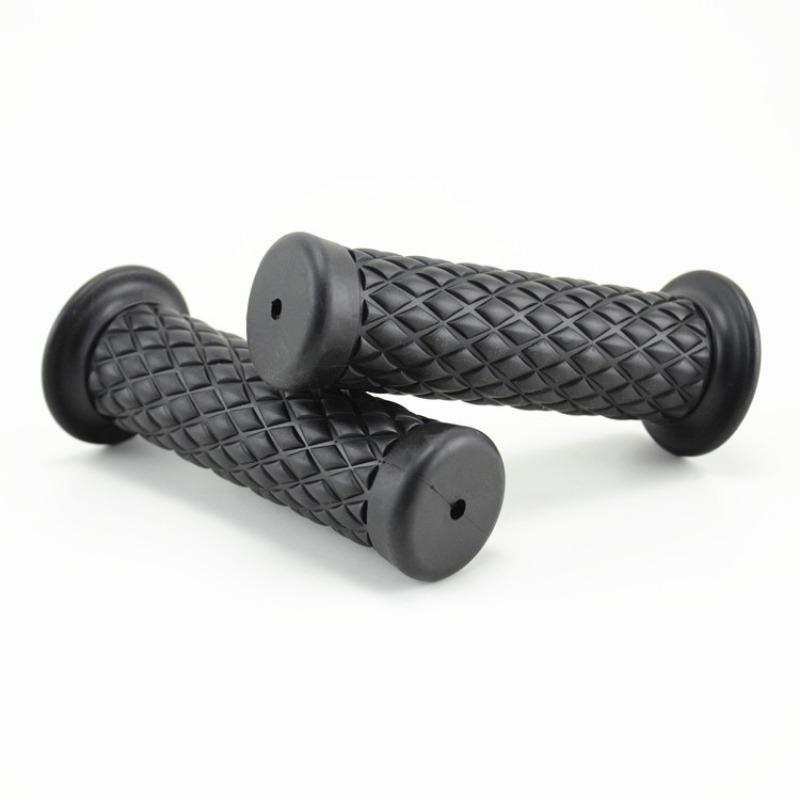 Universal 7/8  22mm 24mm Retro Motorcycle Hand Grips Non-slip Rubber Handlebar Grips for Moto Scooter Motocross Motorbike Grips чёрный