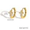 Gold Plated Imitation Pearl Hoop Earrings For Women, Cubic Zircon Butterfly Cross Cherry Earrings, Trendy Jewelry Party Gift