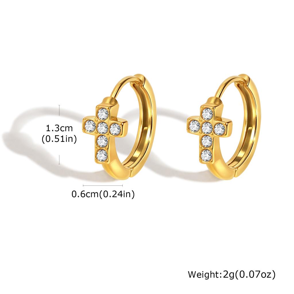 Gold Plated Imitation Pearl Hoop Earrings For Women, Cubic Zircon Butterfly Cross Cherry Earrings, Trendy Jewelry Party Gift