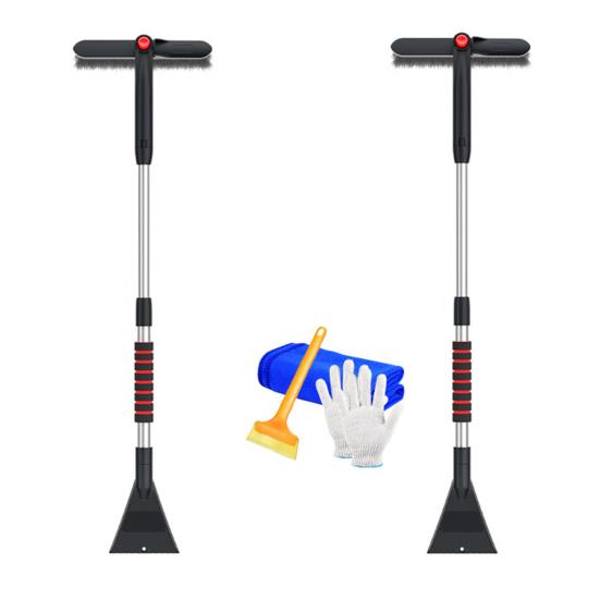 Car Snow Brush And Ice Scraper Brush Extendable Snow Shovel Ergonomic Foam Grip Snow Remove Broom for Windshield & Window Cleaning