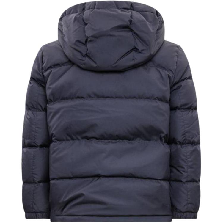 Polo Ralph Lauren Down Jacket FW22 Solid Color Hooded Zipper Kids Outerwear Navy-Blue 323849894002
