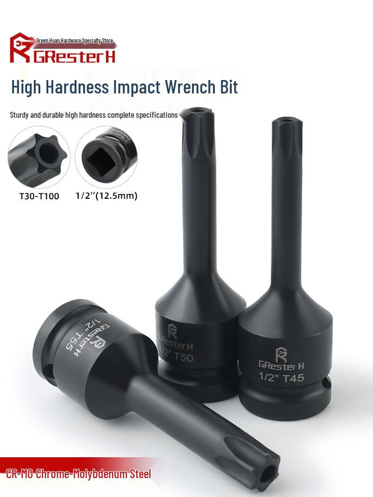

Flower-shaped Torx Impact Wrench Bit Set - Hex T30, T35, T45 for 1/2 Electric Wrench 78mm Long T30 Hollow
