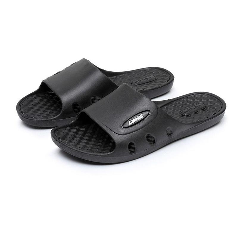 

Solid Colour Men s Slippers Bathroom Anti-slip Massage Sandals Man Simple Soft Bottom Health Shoes Zapatillas Casa Hombre 44 чорний