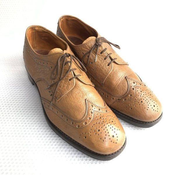 England 80s Vintage KF Size 8 26.5cm Wingtip All Leather Goodyear Brown(USED)