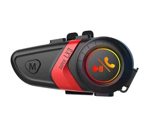 Long Standby Waterproof Motorcycle Helmet Bluetooth Headset LX3 Noise Cancelling красный