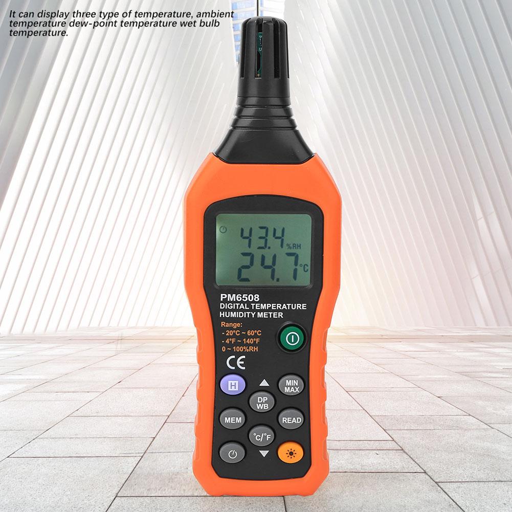 PEAKMETER PM6508 Digitales Feuchte- und Temperaturmessgerät Hygrometer Thermometer